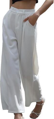 MGWDT Women's Wide Leg Pants Business Casual for Work High Elastic Waisted Dress Pants in Saudi Arabia