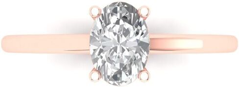 Clara Pucci 1.0 ct Oval Cut White Sapphire 14k Yellow Gold Solitaire Wedding Engagement Bridal Promise Ring in Saudi Arabia