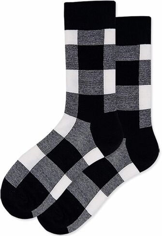 Buffalo-Plaid-Cotton-Socks - Check Crew Socks Hiking Casual Warm Socks 2-pairs Fit for women in Saudi Arabia
