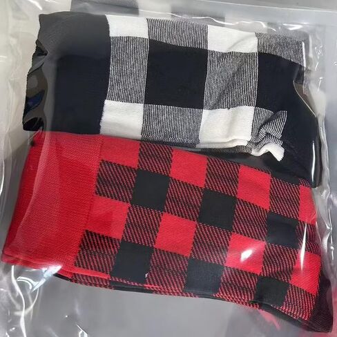 Buffalo-Plaid-Cotton-Socks - Check Crew Socks Hiking Casual Warm Socks 2-pairs Fit for women in Saudi Arabia