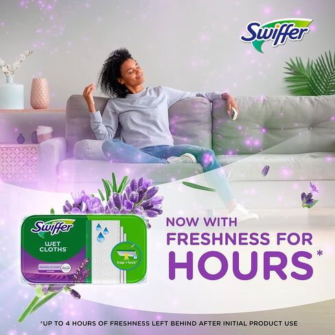 Swiffer Sweeper Wet Mopping Cloth Multi Surface Refills, Febreze Lavender Scent, 36 count (Pack of 2) in Kuwait
