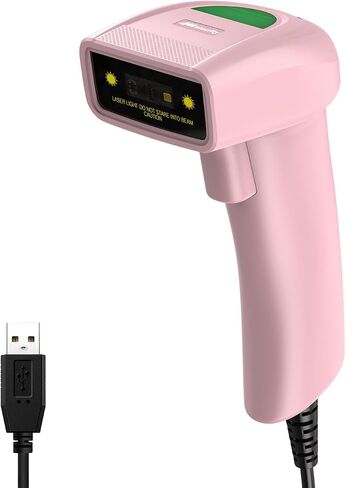 Alacrity 2D 1D USB Barcode Scanner,QR Datamatrix PDF417 Handheld Wired Bar Code Reader, Capture Codes from Screen for Warehouse, Store, Supermarket, Pink in Saudi Arabia