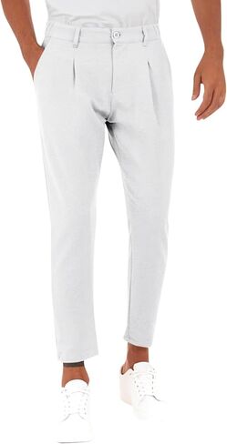 Runcati Mens Slim Fit Dress Pants Business Casual Golf Chino Pants Stretch Pleated Slacks in Saudi Arabia
