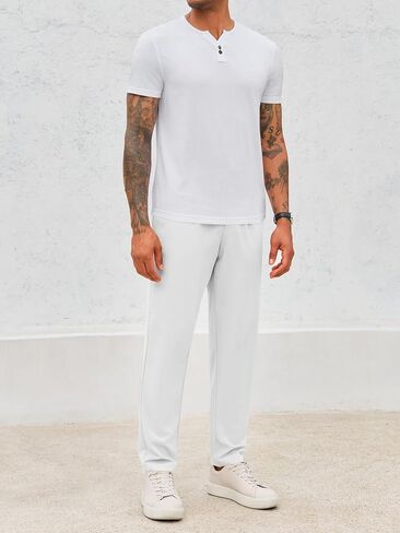 Runcati Mens Slim Fit Dress Pants Business Casual Golf Chino Pants Stretch Pleated Slacks in Saudi Arabia