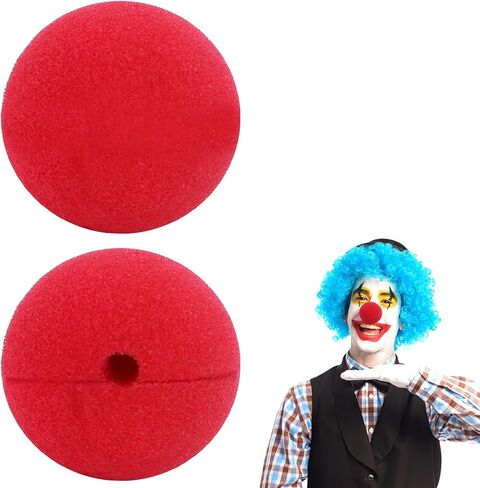 Red Circus Clown Nose Cosplay Noses Foam Circus Noses for Halloween Christmas Carnival Costume Party Dress Up D2-XCB in Saudi Arabia