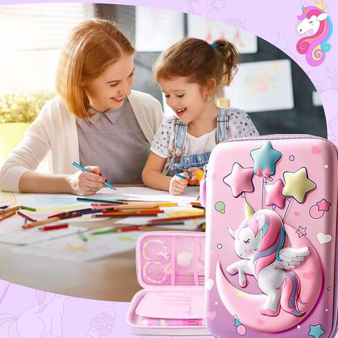 Pencil Case For Girls Boys,Kids Cute Pencil Case Pink Pencil Pouch,3D EVA Large Capacity Pen Holder Cute Pencil Bag For Kids Boys School Portable Pencil Bag Gift. in Kuwait