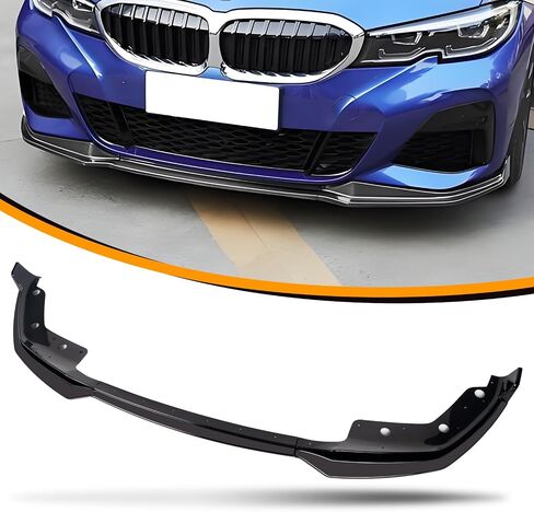سبويلر أمامي مناسب لسيارة BMW G20 G28 M Sport 3 Series Sedan، 330i 330e M340i، مقسم الشفاه الأمامي، أسود لامع in Saudi Arabia