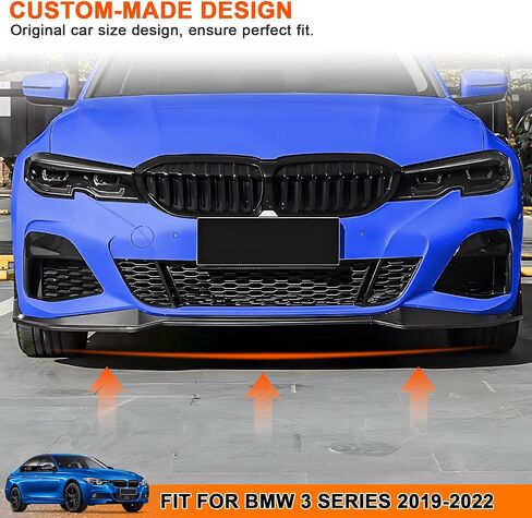 سبويلر أمامي مناسب لسيارة BMW G20 G28 M Sport 3 Series Sedan، 330i 330e M340i، مقسم الشفاه الأمامي، أسود لامع in Saudi Arabia