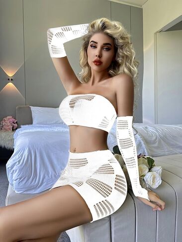Women Fishnet Bodystocking Lingerie Sexy Footless Stockings Sleeveless Lace Bodysuit Halterneck One Piece Pantyhose in Saudi Arabia
