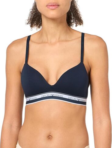 Emporio Armani Women's Stretch Cotton Logoband Padded Triangle Bra in Saudi Arabia