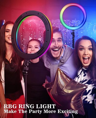 Selfie Ring Light with Stand and Phone Holder, RGB 10'' Ringlight for Photography/YouTube/Video Recording/Vlogs/Makeup/Live Stream/TikTok in Saudi Arabia