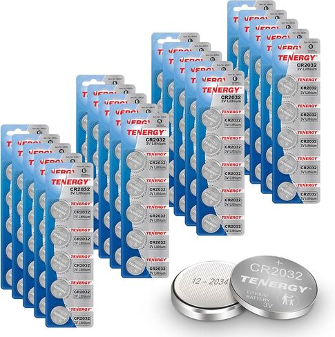 Tenergy 3V CR2032 Batteries, Lithium Button Coin Cell 2032 Battery, Compatible with AirTags, Key FOBs, Calculators, Coin Counters, Watches, Heart Rate Monitors, Glucometer, and More - 5 Pack in Saudi Arabia