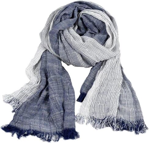 Mens Fashionable Gradient Striped Shawl Wrap Gauze Stole, Large FT17008 in Saudi Arabia