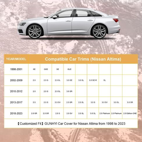 Nissan Car Cover Custom Fit Nissan Altima Waterproof All Weather for Automobiles, Lightweight Full Exterior Cover Outdoor Sun UV Rain Dust Snow Wind Protection. in Saudi Arabia