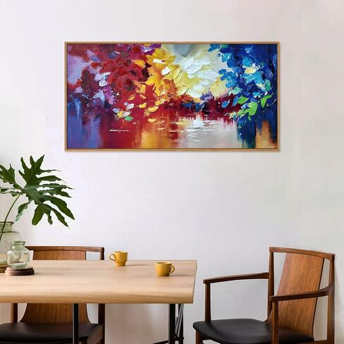 HOURIA مجردة مؤطرة قماش جدار الفن المطبوعات، 20 "X40" لوحة حائط مجردة مزخرفة، ديكور جدار تجريدي حديث محايد، عمل فني تجريدي كبير لغرفة المعيشة، غرفة النوم، المكتب، غرفة الطعام in Kuwait