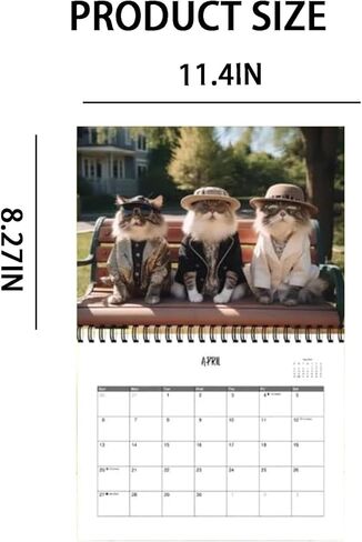 2025 Stylish Cats Calendar，2025 Wall Calendar，Cat Calendar， Funny Wall Calendar - Cat-Themed Home Decoration， Cat Fashion Calendar For Cat Lover in Kuwait