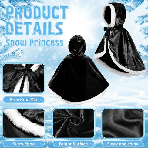 Unittype Winter Fur Princess Hooded Cape Cloak Costume Princess Dress up for Girls Kids Toddlers Birthday Party Cosplay in Kuwait