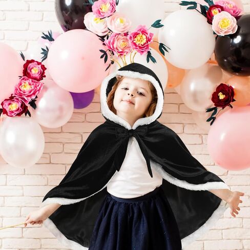 Unittype Winter Fur Princess Hooded Cape Cloak Costume Princess Dress up for Girls Kids Toddlers Birthday Party Cosplay in Kuwait