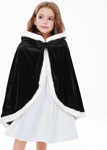 Unittype Winter Fur Princess Hooded Cape Cloak Costume Princess Dress up for Girls Kids Toddlers Birthday Party Cosplay in Kuwait