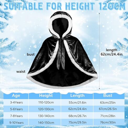 Unittype Winter Fur Princess Hooded Cape Cloak Costume Princess Dress up for Girls Kids Toddlers Birthday Party Cosplay in Kuwait