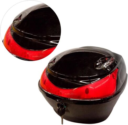 BESPORTBLE Electric Car Trunk Motorcycle Trunk Motorcycle Tail Box Trunk Luggage Top Lock Storage Carrier Case with Soft Backrest for Motorcycle Scooter (Black) Motorcycle Case in Saudi Arabia