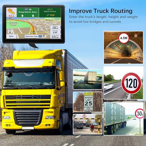 GPS Navigation for Car Truck via Satellite,7inch Touch Screen Built-in Hifi SPK Voice Broadcast, Truck GPS Professional Mode,2024 Latest Free Maps Update North America in Saudi Arabia