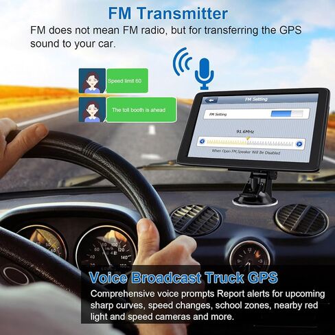 GPS Navigation for Car Truck via Satellite,7inch Touch Screen Built-in Hifi SPK Voice Broadcast, Truck GPS Professional Mode,2024 Latest Free Maps Update North America in Saudi Arabia