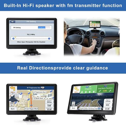 GPS Navigation for Car Truck via Satellite,7inch Touch Screen Built-in Hifi SPK Voice Broadcast, Truck GPS Professional Mode,2024 Latest Free Maps Update North America in Saudi Arabia