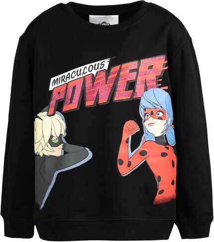 مجموعة ملابس من Miraculous Cat Noir Ladybug Girls French Terry سويت شيرت وبنطال ضيق من الأطفال الصغار إلى الأطفال الكبار in Kuwait
