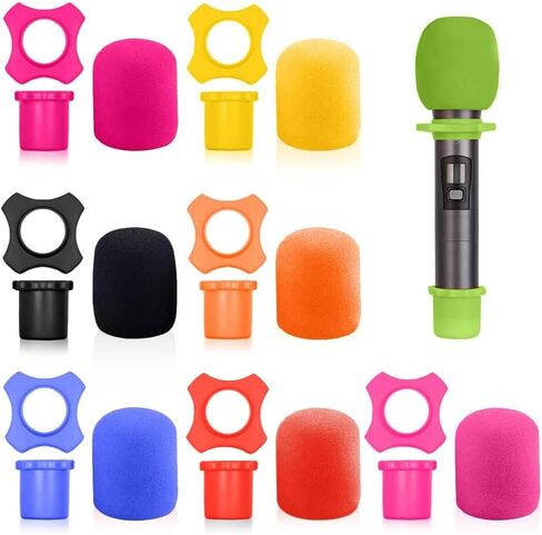 200 Pcs Disposable Microphone Cover, Non-woven Handheld Microphone Windscreen with Elastic Band, Clean and No-odor Mic Covers for KTV, Interview, Recording Studio, Performance, Speech (Color) in Saudi Arabia