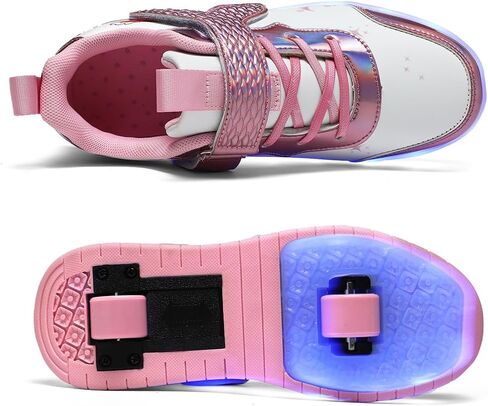 Nsasy Girls Boys Roller Shoes with LED Light Up Wheels Sneakers Kids Roller Skates Shoes for Kids for Children in Kuwait