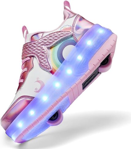 Nsasy Girls Boys Roller Shoes with LED Light Up Wheels Sneakers Kids Roller Skates Shoes for Kids for Children in Kuwait