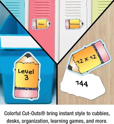 Carson Dellosa 36pc Chunky Pencil Bulletin Board Cutouts, Pencils Bulletin Board Decorations for Cubbies, Bulletin Board, Back to School Decorations, Locker Decor, Classroom Decor, School Supplies in Saudi Arabia