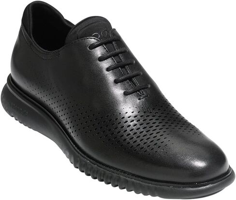 حذاء Cole Haan للرجال 2.Zerogrand Laser Wingtip Oxford، جلد أسود/أسود، عرض 8.5 in Kuwait