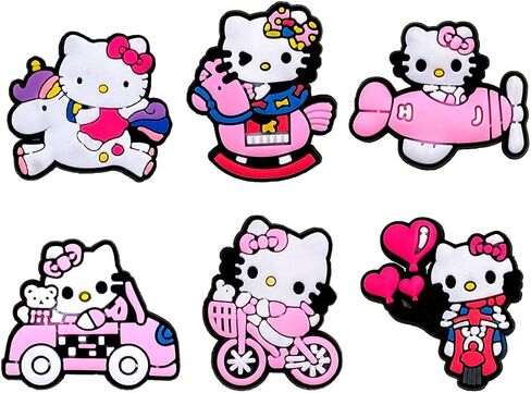 25,40 قطعة من سحر أحذية كيتي اللطيفة للفتيات التمساح، إكسسوارات ساحرة من الفخار Kawaii الوردي لتزيين سوار معصم أطفال التمساح، هدايا للحفلات. in Kuwait