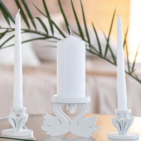 Wedding Swan Candle Holder Set - Wedding Unity Candle Holder Set Unity Candles - Marriage Unity Ceremony Rustic Unity Candle Holders for Weddings Set - Wedding Ceremony Stand - candelabro vela de boda in Saudi Arabia