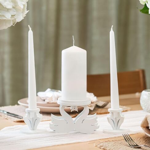 Wedding Swan Candle Holder Set - Wedding Unity Candle Holder Set Unity Candles - Marriage Unity Ceremony Rustic Unity Candle Holders for Weddings Set - Wedding Ceremony Stand - candelabro vela de boda in Saudi Arabia