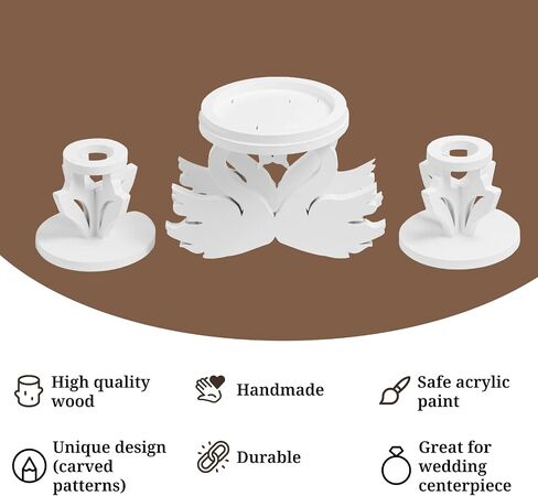 Wedding Swan Candle Holder Set - Wedding Unity Candle Holder Set Unity Candles - Marriage Unity Ceremony Rustic Unity Candle Holders for Weddings Set - Wedding Ceremony Stand - candelabro vela de boda in Saudi Arabia