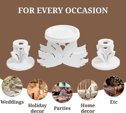 Wedding Swan Candle Holder Set - Wedding Unity Candle Holder Set Unity Candles - Marriage Unity Ceremony Rustic Unity Candle Holders for Weddings Set - Wedding Ceremony Stand - candelabro vela de boda in Saudi Arabia