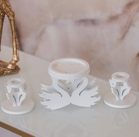 Wedding Swan Candle Holder Set - Wedding Unity Candle Holder Set Unity Candles - Marriage Unity Ceremony Rustic Unity Candle Holders for Weddings Set - Wedding Ceremony Stand - candelabro vela de boda in Saudi Arabia