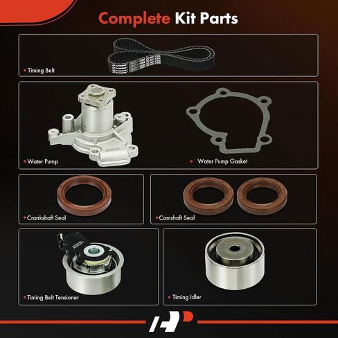 A-Premium Engine Timing Belt Kit + Water Pump W/Tensioner Compatible with Hyundai Elantra 06-12, Tiburon 07-08, Tucson 06-07 & Kia Soul 10-11, Sportage/Spectra/Spectra5-2.0L in Saudi Arabia