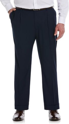 Savane Men's Big & Tall Performance No Iron Double Pleated Gabardine Pants with Expandable Waistband in Saudi Arabia