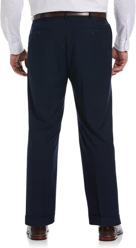 Savane Men's Big & Tall Performance No Iron Double Pleated Gabardine Pants with Expandable Waistband in Saudi Arabia