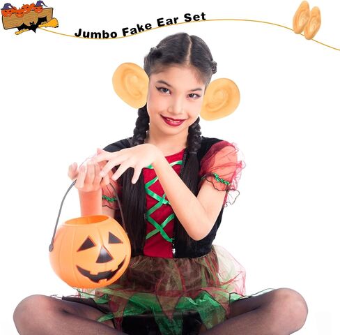 10 Pairs Jumbo Ears Latex Fake Costume Big Ears Giant Ear Accessories for Adults and kids Halloween Costume Funny Party Favors in Saudi Arabia