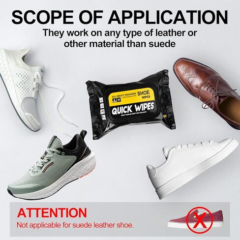 مناديل للأحذية من أكتفي، عبوة واحدة مكونة من 30 قطعة مناديل سريعة للأحذية الرياضية، مناديل للأحذية الرياضية، مناديل محمولة للاستعمال مرة واحدة، تزيل بقع الأوساخ in Kuwait