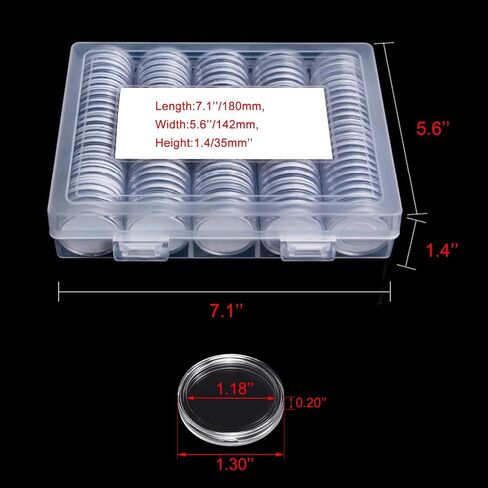 240 Pieces 30mm Coin Capsules Coin Holders for Collectors, with Foam Gasket and Plastic Storage Organizer Box, 5 Sizes (17/20/25/27/30mm) Coin Case for Coin Collection Supplies in Saudi Arabia