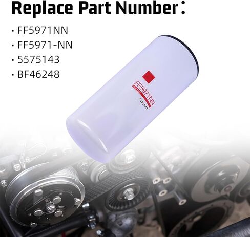 فلتر الوقود FF5971NN 5575143 متوافق مع الشاحنات عالية الدقة مع محرك الكمون X12 X15 14.9L (2020 فصاعدًا) FF5971-NN BF46248،6 عبوات in Kuwait