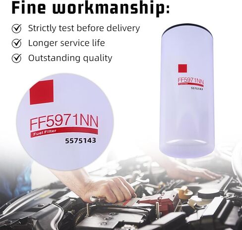 فلتر الوقود FF5971NN 5575143 متوافق مع الشاحنات عالية الدقة مع محرك الكمون X12 X15 14.9L (2020 فصاعدًا) FF5971-NN BF46248،6 عبوات in Kuwait