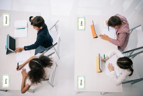 لوحات اسم WaaHome 36 قطعة، تصميم ابتسامة حافلة المدرسة، ملصقات أسماء مكتبية مخصصة للفصول الدراسية، لوازم معلمي رياض الأطفال الابتدائية in Kuwait