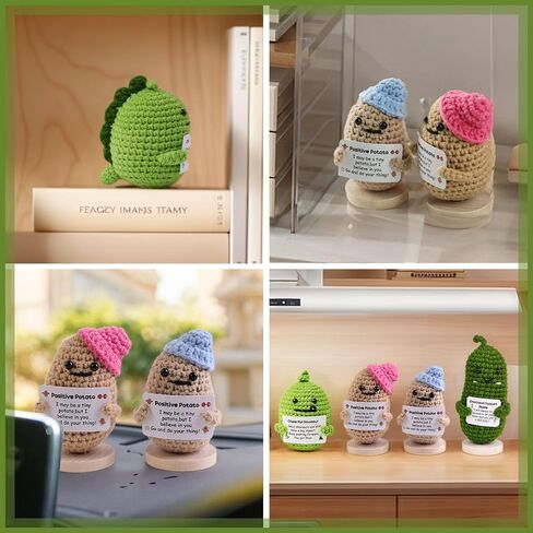 MCPINKY Emotional Support Gift, Funny Positive Dinosaur Handmade Dinosaur Gift Crochet Inspirational Gifts for Home Office in Saudi Arabia